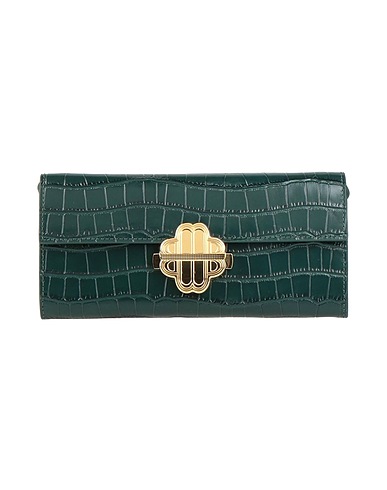 MAJE Handbag Dark green 100% Cow leather, Zinc, Polyurethane