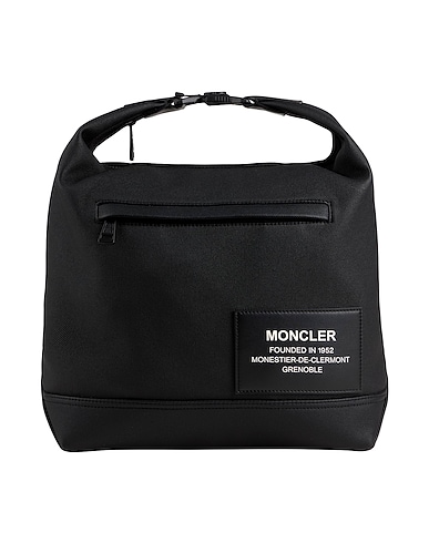 MONCLER Handbag Black 56% Polyester, 44% Cotton, Calfskin