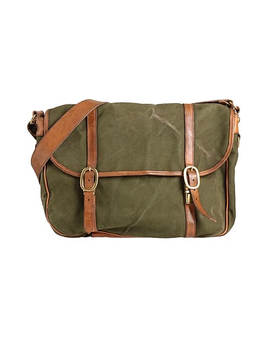 CAMPOMAGGI Cross-body bags Military green 100% Cotton, Cow leather