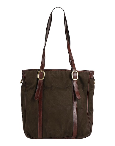 CAMPOMAGGI Handbag Dark brown 100% Cotton, Cowhide