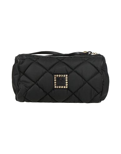 CAMPOMAGGI Beauty case Black 100% Cotton, Leather
