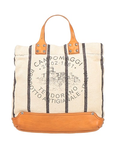 CAMPOMAGGI Handbag Ivory 100% Cotton, Calfskin