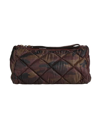 CAMPOMAGGI Beauty case Military green 100% Cotton, Leather