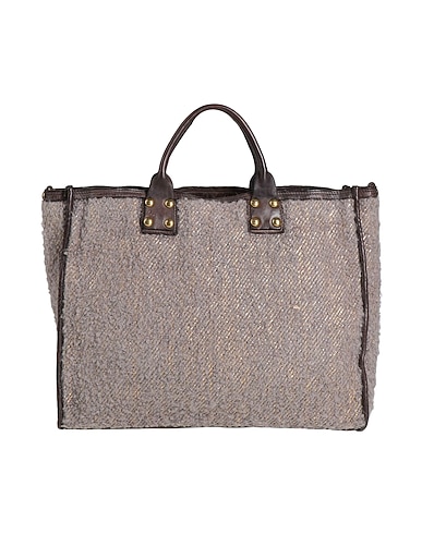 CAMPOMAGGI Handbag Grey 44% Polyester, 39% Acrylic, 17% Wool, Cow leather