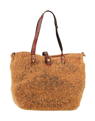 CAMPOMAGGI Handbag Brown 100% Cotton, Cow leather