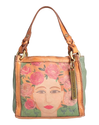 CATERINA LUCCHI Handbag GOLD Military green 100% Calfskin, Cow leather