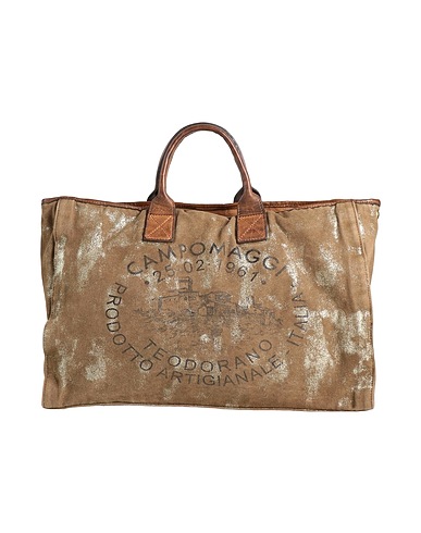 CAMPOMAGGI Handbag Military green 80% Cotton, 20% Polyester, Calfskin
