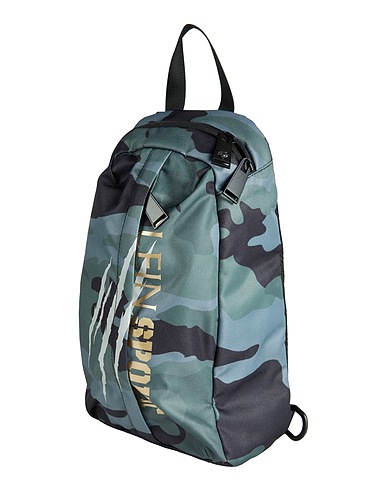 PLEIN SPORT Backpacks Military green Textile fibers