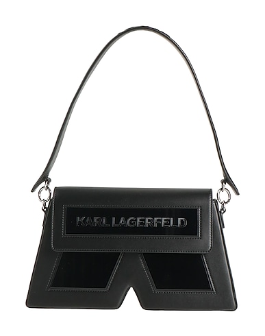 KARL LAGERFELD Handbag Black 65% Recycled leather, 19% Polyurethane, 16% Polyester