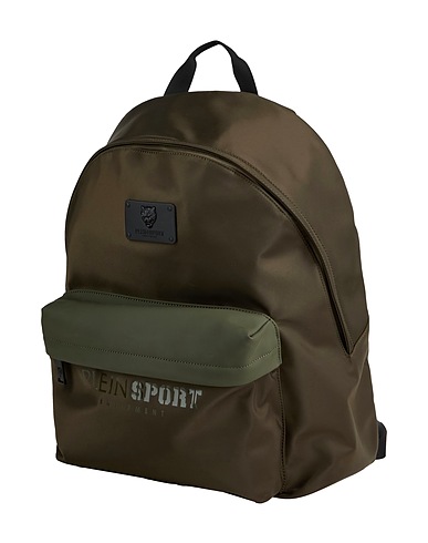 PLEIN SPORT Zaini Verde militare Fibre tessili