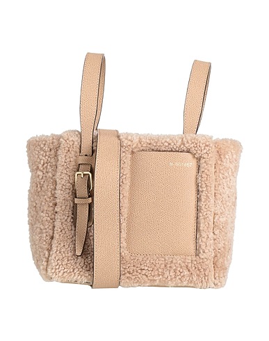 VALEXTRA Handbag Sand 80% Shearling, 20% Calfskin