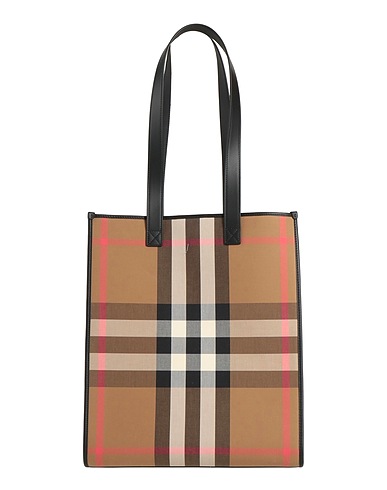BURBERRY Shoulder bag Camel 100% Cotton, Cow leather