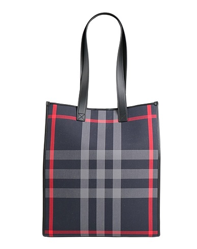BURBERRY Shoulder bag Midnight blue 100% Cotton, Cow leather