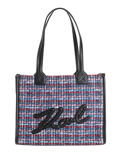 KARL LAGERFELD Handbag Blue 50% Polyurethane, 32% Cotton, 14% Polyester, 4% Acrylic
