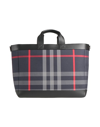 BURBERRY Handbag Midnight blue 100% Cotton, Cow leather