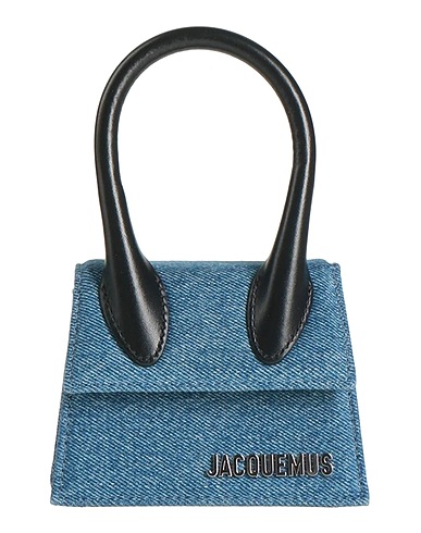 JACQUEMUS Bolso de mano Azul marino 100% Algodón, Piel de bovino