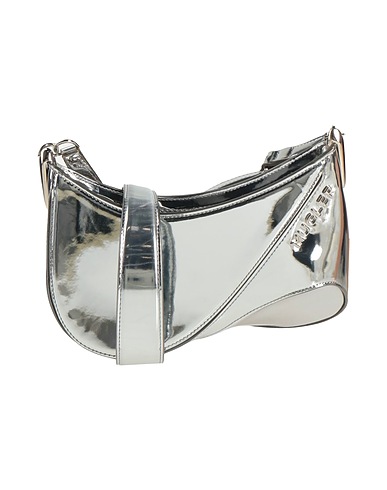 MUGLER Across-body bag Silver Leather