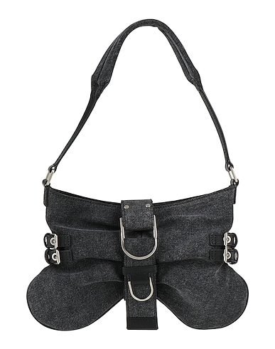 BLUMARINE Handbag Black 98% Cotton, 2% Elastane, Cow leather