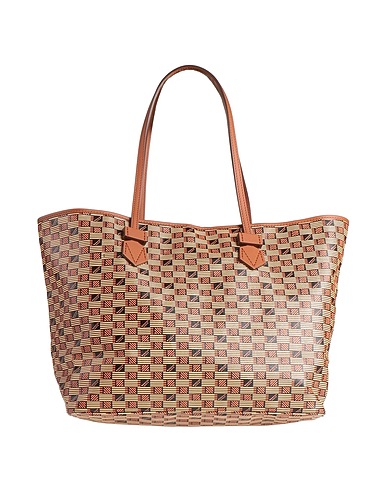 MOREAU Paris Shoulder bag Brown Linen, Cotton, Calfskin