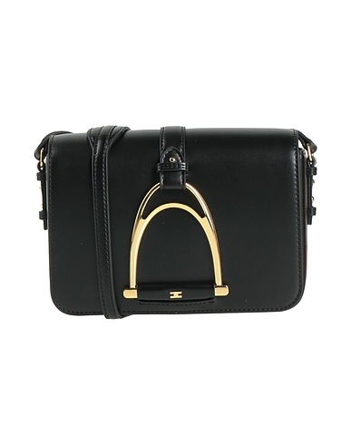 ELISABETTA FRANCHI クロスボディバッグ ブラック ポリウレタン 50% / ポリエステル 40% / コットン 10%