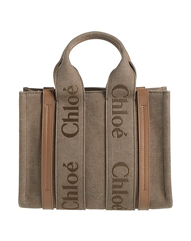 CHLOÉ Handtasche Militärgrün 100% Baumwolle, Kalbsleder