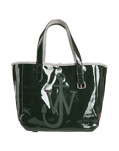 JW ANDERSON Handbag Dark green Leather, Textile fibers