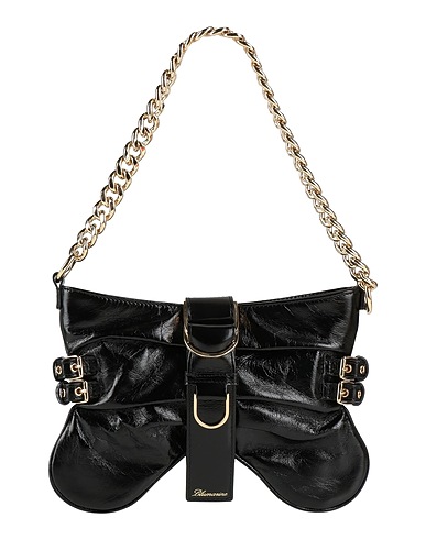 BLUMARINE Borsa a mano Nero 100% Pelle di bovino, Alluminio, Zama