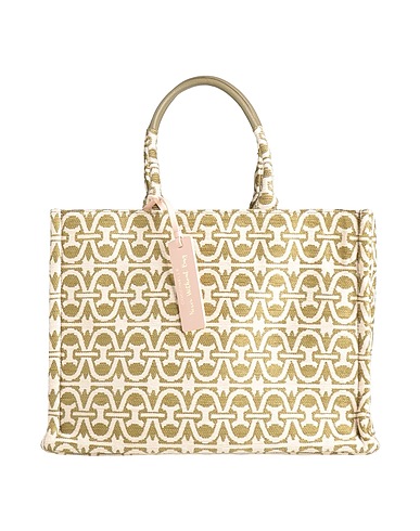 COCCINELLE Handbag Military green Textile fibres, Leather