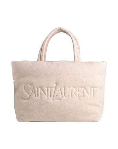SAINT LAURENT Handbag Beige 100% Textile fibers, Leather