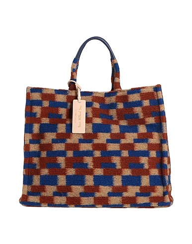 COCCINELLE Borsa a mano Marrone Fibre tessili, Pelle