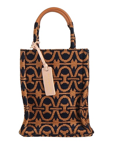 COCCINELLE Handbag Brown Textile fibres, Leather