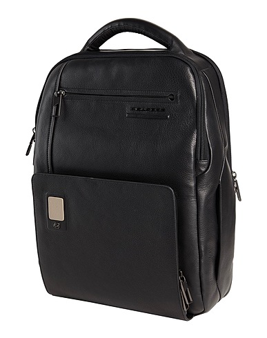PIQUADRO Rucksäcke Schwarz Rindsleder, EVA (Äthylen, Vinyl, Azetat), Nylon, Polyester, Metall