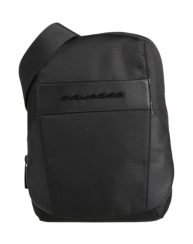 PIQUADRO Across-body bag Black Cow leather, EVA (Ethylene - Vinyl - Acetate), Nylon, Polyester, Metal