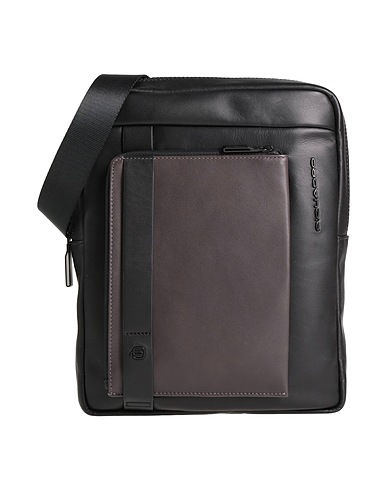 PIQUADRO Across-body bag Black Cow leather, EVA (Ethylene - Vinyl - Acetate), Nylon, Polyester, Metal