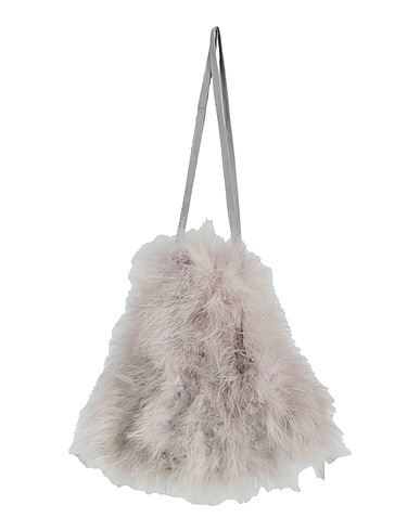 YVES SALOMON Borsa a mano Grigio chiaro 100% Piume di tacchino
