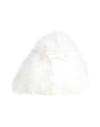 YVES SALOMON Borsa a mano Bianco 100% Piume di tacchino