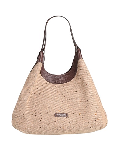 GIANNI CHIARINI Borsa a spalla Beige Fibre tessili, Pelle