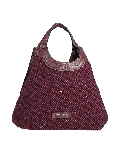 GIANNI CHIARINI Handbag Burgundy Leather, Textile fibres