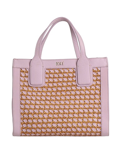 INNUE' Handbag Lilac Leather, Natural raffia