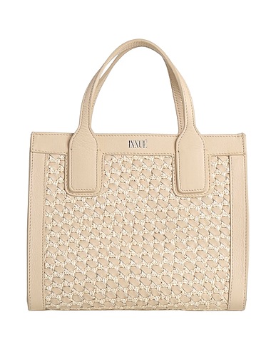 INNUE' Handbag Beige Leather, Straw