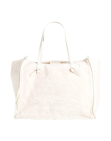 GIANNI CHIARINI Handbag MARCELLA CLUB Cream Shearling, Leather