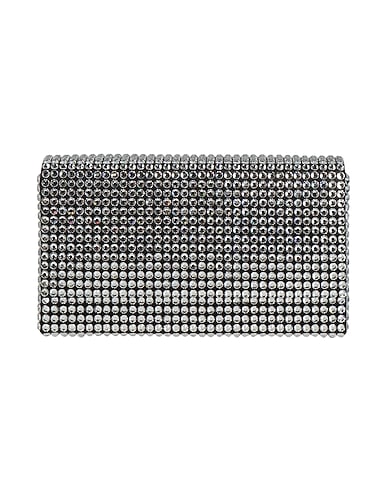 AMINA MUADDI Handbag Silver Textile fibres