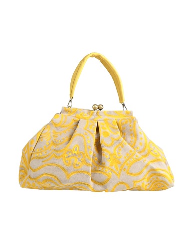LE DAF Handbag Yellow Textile fibres