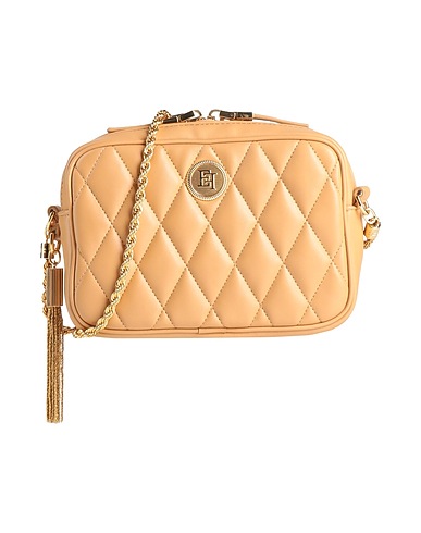 ELISABETTA FRANCHI Across-body bag Sand 45% Polyester, 30% Polyurethane, 20% Wood fibres, 5% Other Fibres