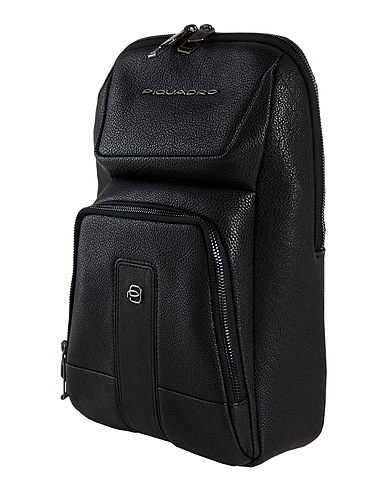 PIQUADRO Rucksacks Black Cow leather, EVA (Ethylene - Vinyl - Acetate), Nylon, Polyester, Metal