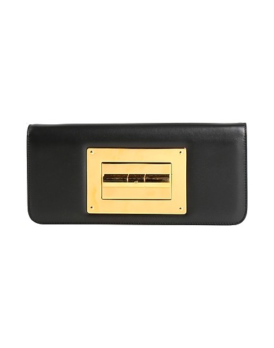 TOM FORD Handbag Black Leather, Brass, Aluminum