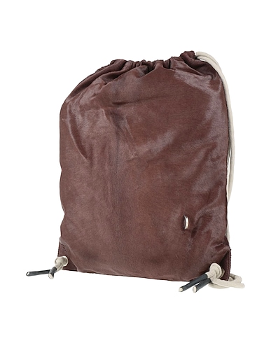 RICK OWENS Rucksacks Chocolate brown 100% Calf hair