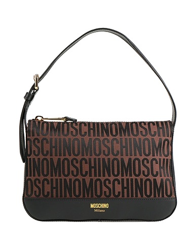 MOSCHINO Handbag COUTURE Chocolate brown Textile fibres, Leather