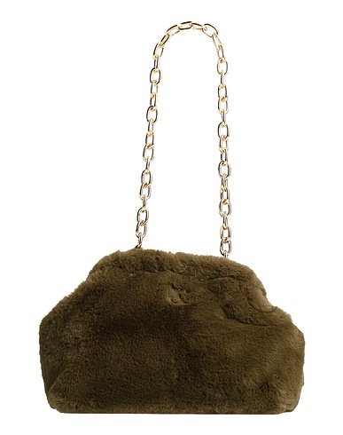 LUISA SPAGNOLI Schultertasche Militärgrün 90% Polyester, 7% Viskose, 2% Nylon, 1% Aluminium