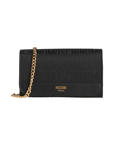 MOSCHINO Across-body bag COUTURE Black Leather, Textile fibres
